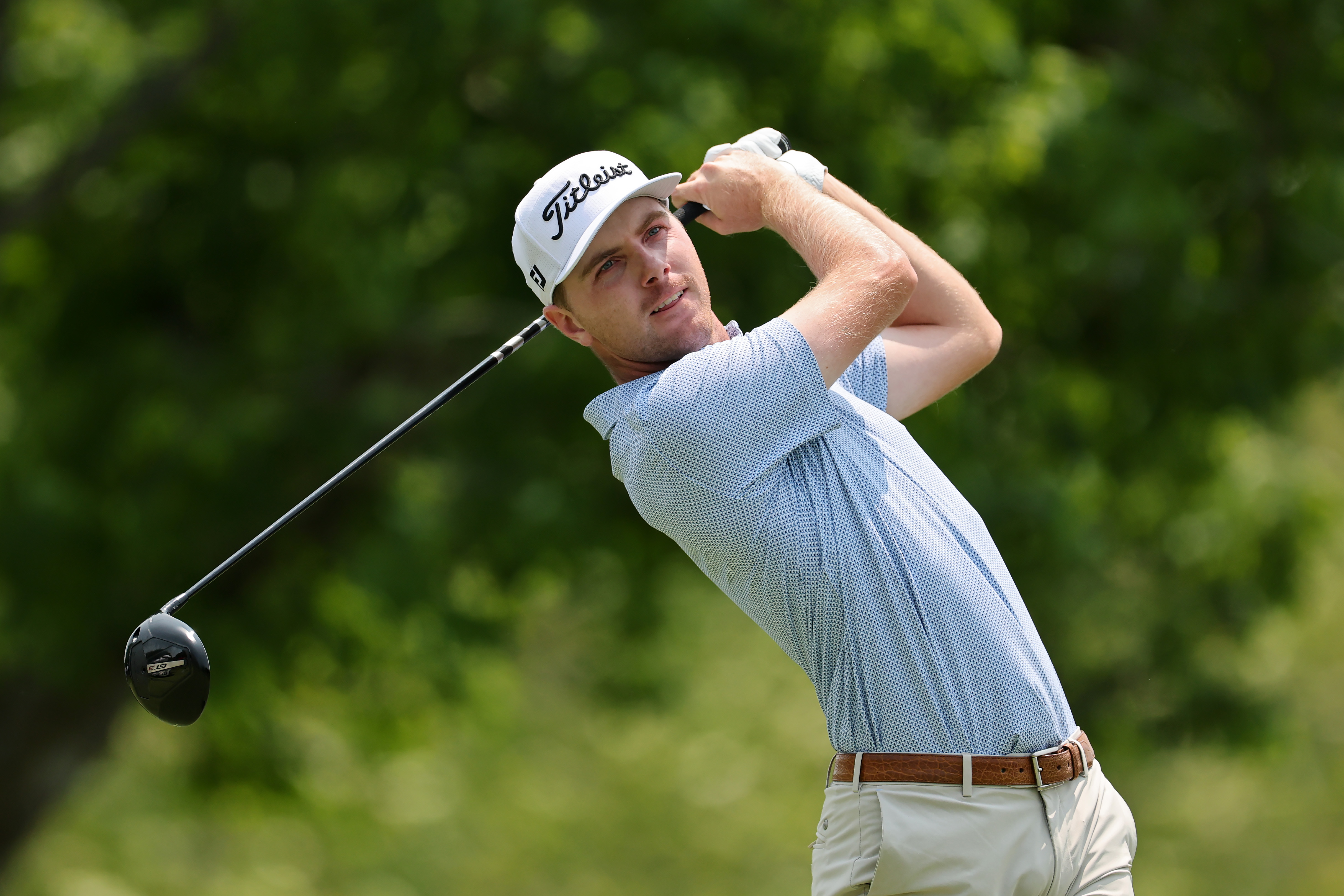 Ryan Gerard hits a driver off the tee