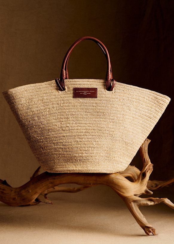 Justine Maxi Basket Bag - Natural Raffia - Raffia - Sézane