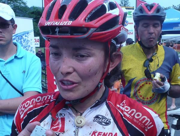 Angela Parra after winning stage 1