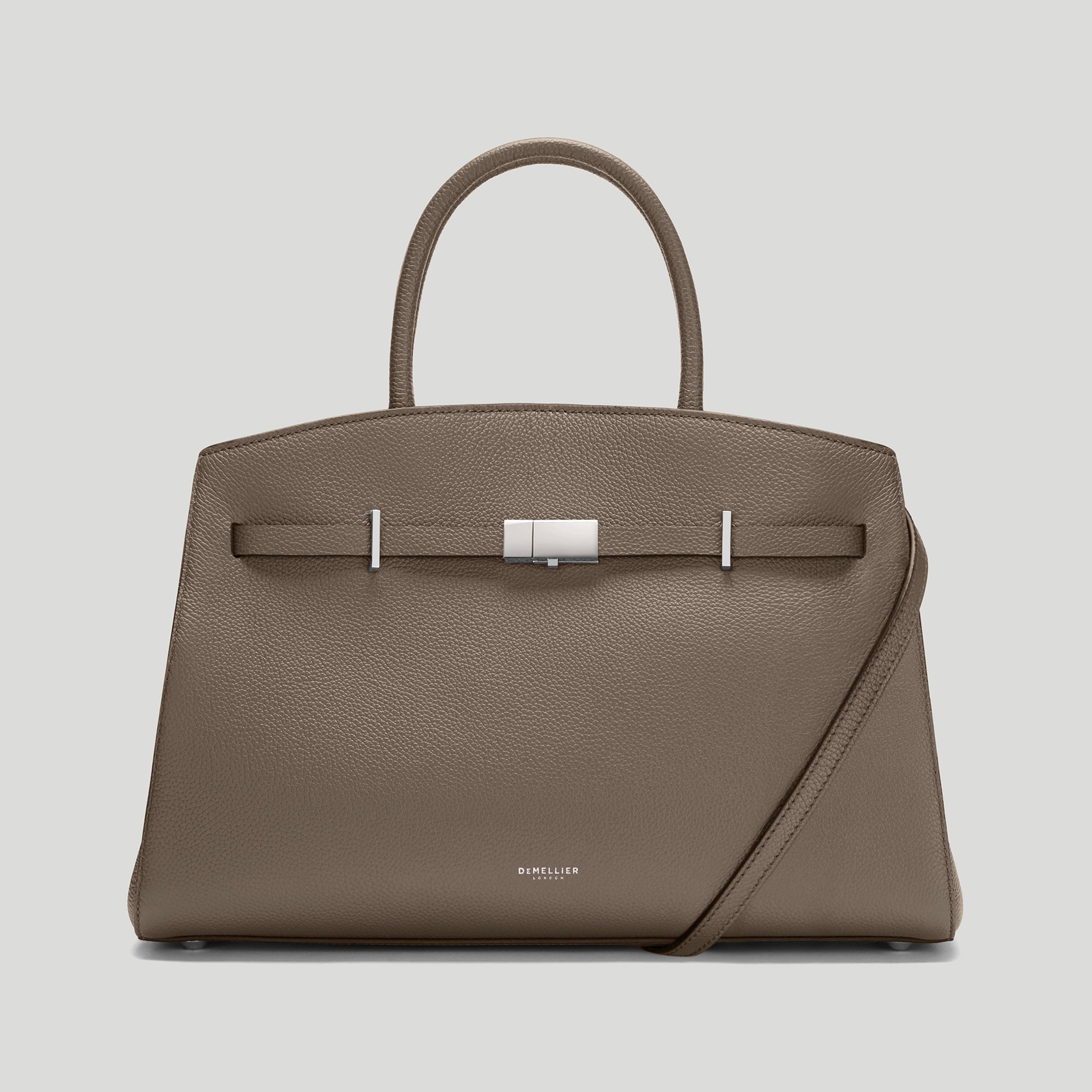 The Midi Hudson | Dark Taupe Small Grain | Demellier