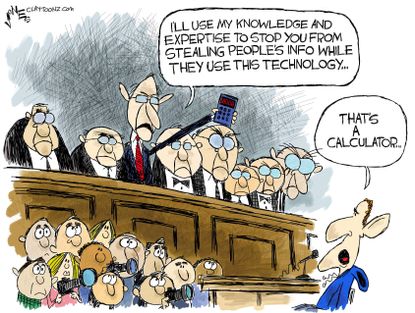 Political cartoon U.S. Mark Zuckerberg Facebook data senate testimony