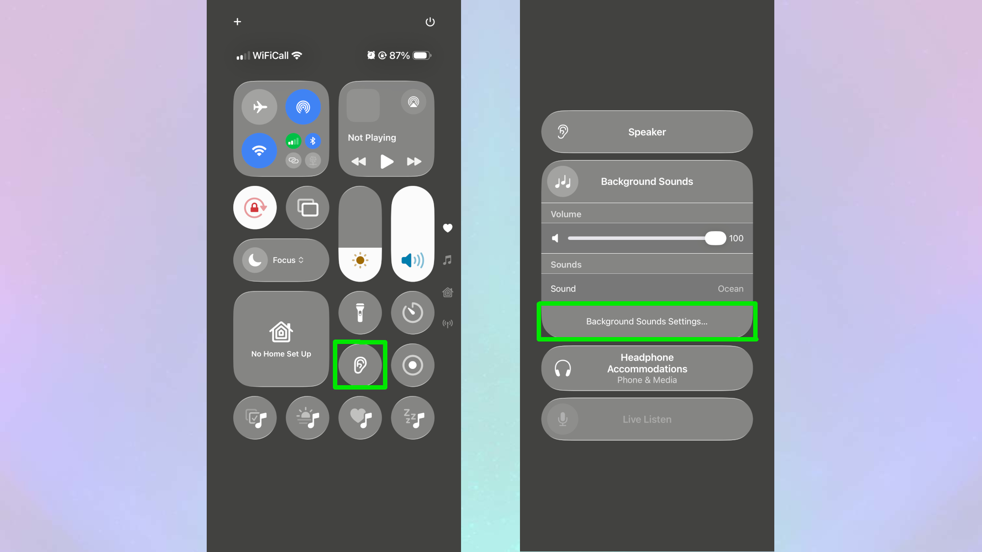Background noise step 4