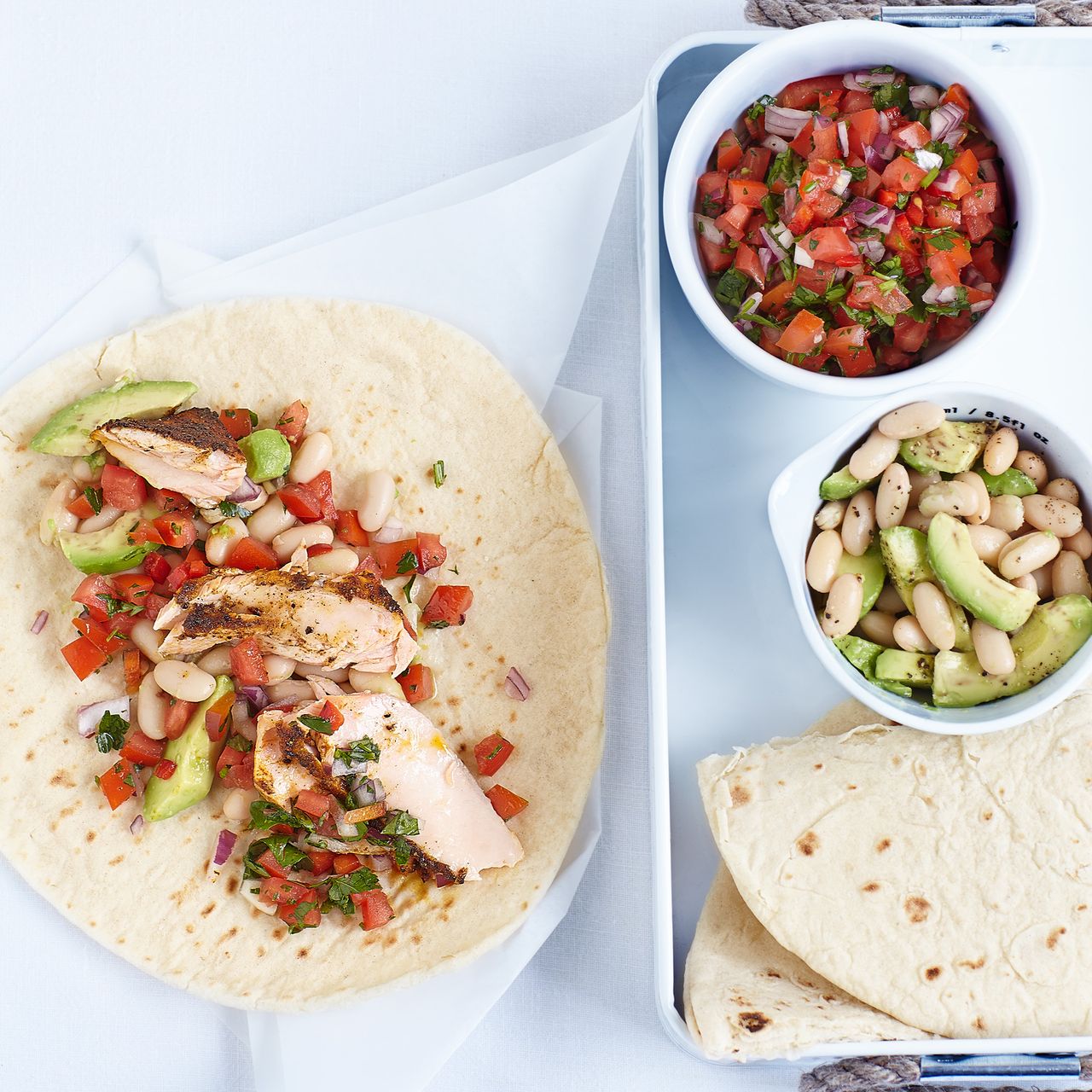 Cajun Salmon Wraps with Salad