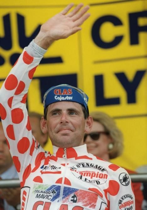 Tony Rominger in the Polka Dot Jersey in 1993