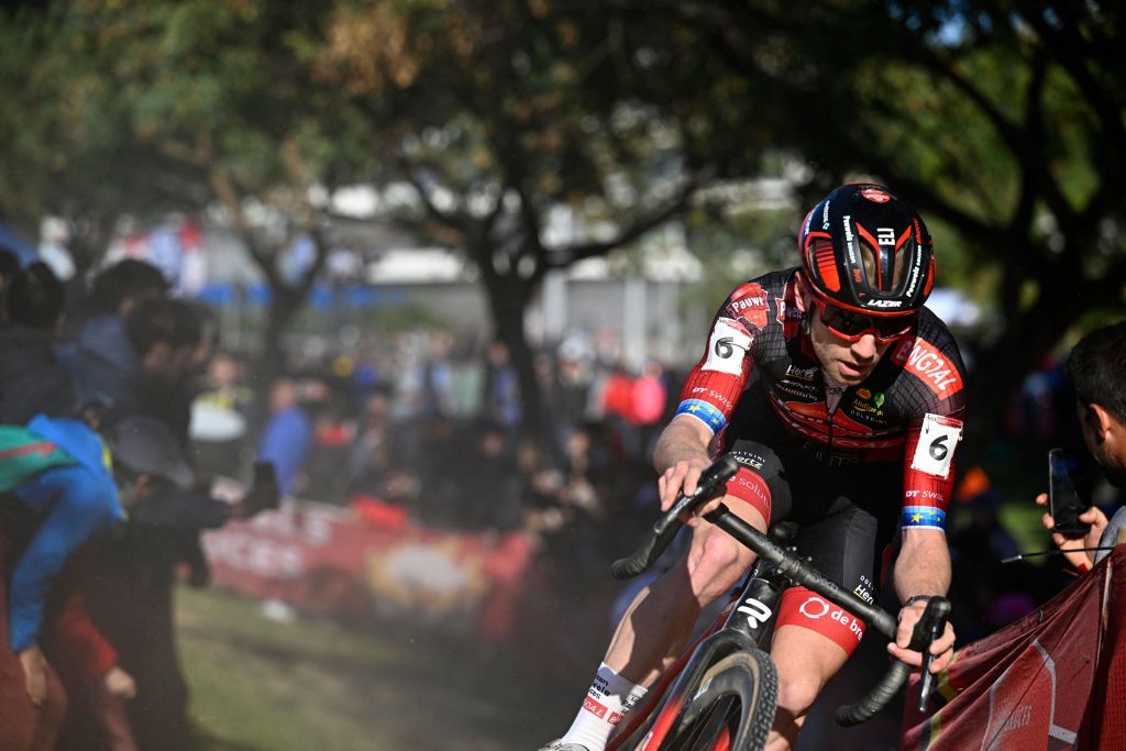 Belgian Eli Iserbyt pictured in action during the mens elite race at the Cyclocross World Cup cyclocross event in Benidorm Spain Sunday 22 January 2023 the thirteenth stage out of 14 in the World Cup of the 20222023 seasonBELGA PHOTO JASPER JACOBS Photo by JASPER JACOBS BELGA MAG Belga via AFP Photo by JASPER JACOBSBELGA MAGAFP via Getty Images