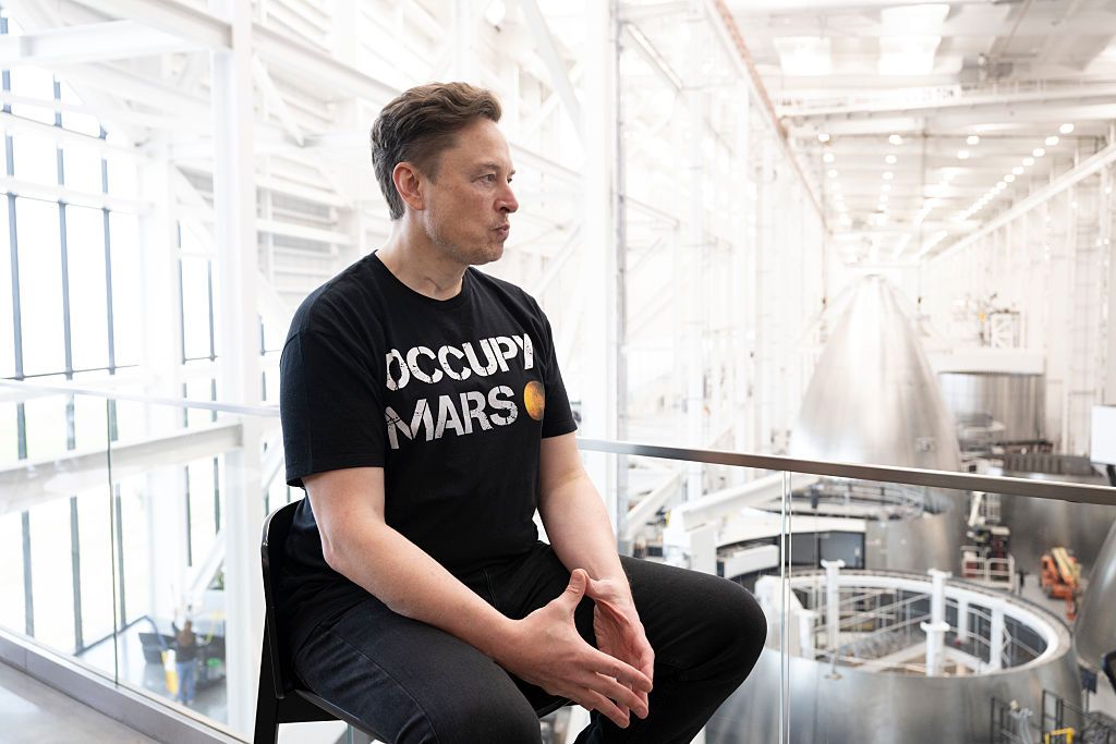 Elon Musk is photographed at Space X in Brownsville, Texas