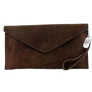 Brown suede clutch bag from Amazon