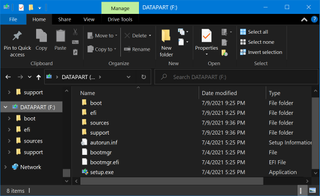 copy all files onto the NTFS partition