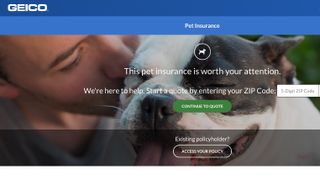 Geico pet insurance website