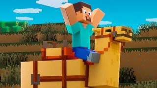 Minecraft 1.20 - Steve firar sin nya kamelklapp