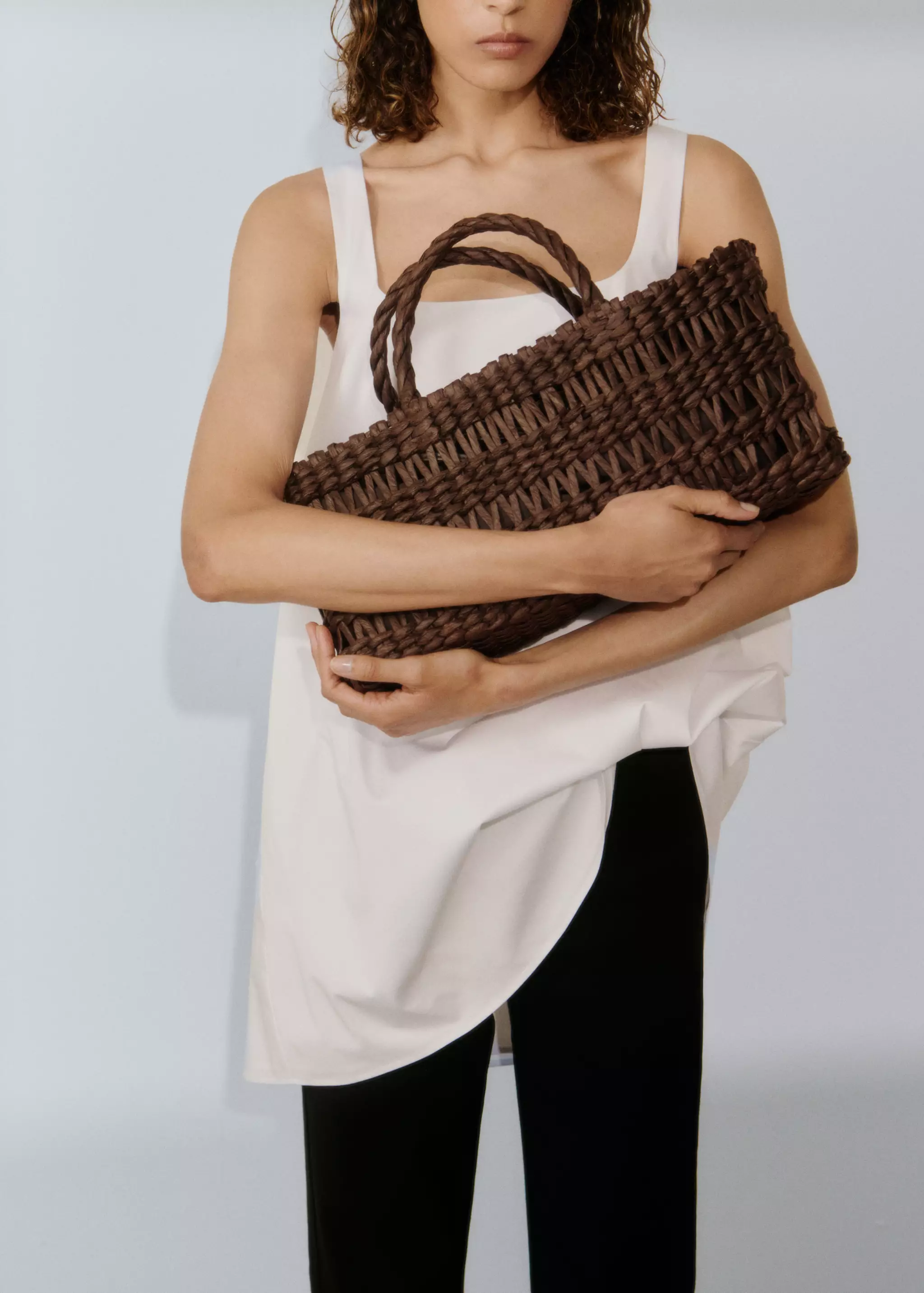 Medium Natural Fibre Tote Bag - Women | Mango United Kingdom