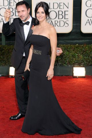 Courtney Cox's Glamourous black strapless gown