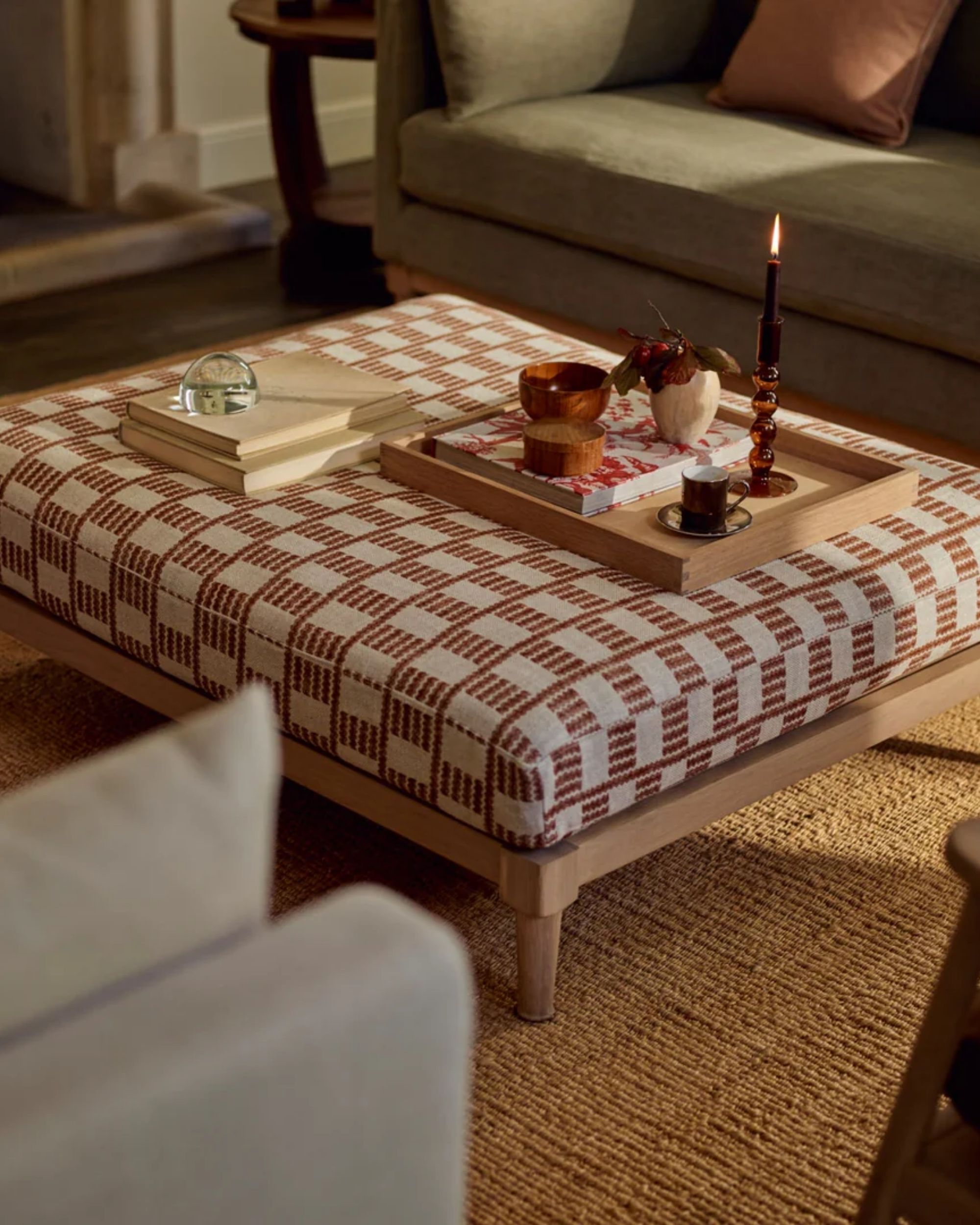 Neptune, Ophelia Large Footstool, Rust Cove