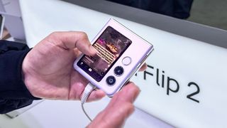 Nubia Flip 2 5G cover screen watching TikTok