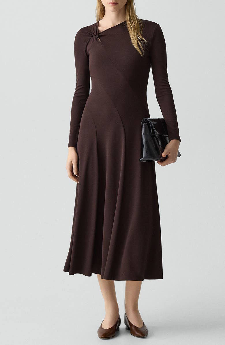 Long Sleeve A-Line Midi Dress