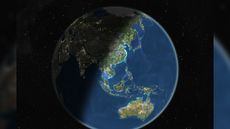 True color satellite image of the Earth centred on Asia and Oceania