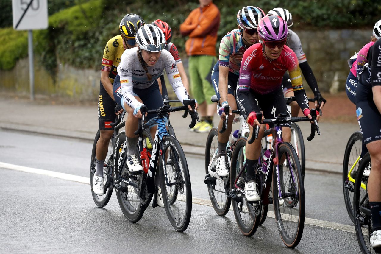 De Brabantse Pijl La Fleche Brabanconne Women 2022 7th Edition SintPietersLeeuw Overijse 1412 km 13042022 Shirin Van Anrooij NED Trek Segafredo Ashleigh Moolman RSA Team SD Worx photo Rafa GomezSprintCyclingAgency2022