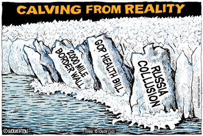 Political cartoon U.S. Climate change Antarctica ice shelf GOP health care Russia