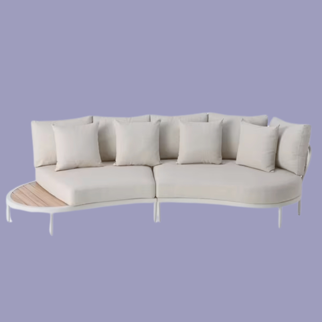 John Lewis, John Lewis Lozenge 4-Seater Modular Curved Garden Sofa, Cream
