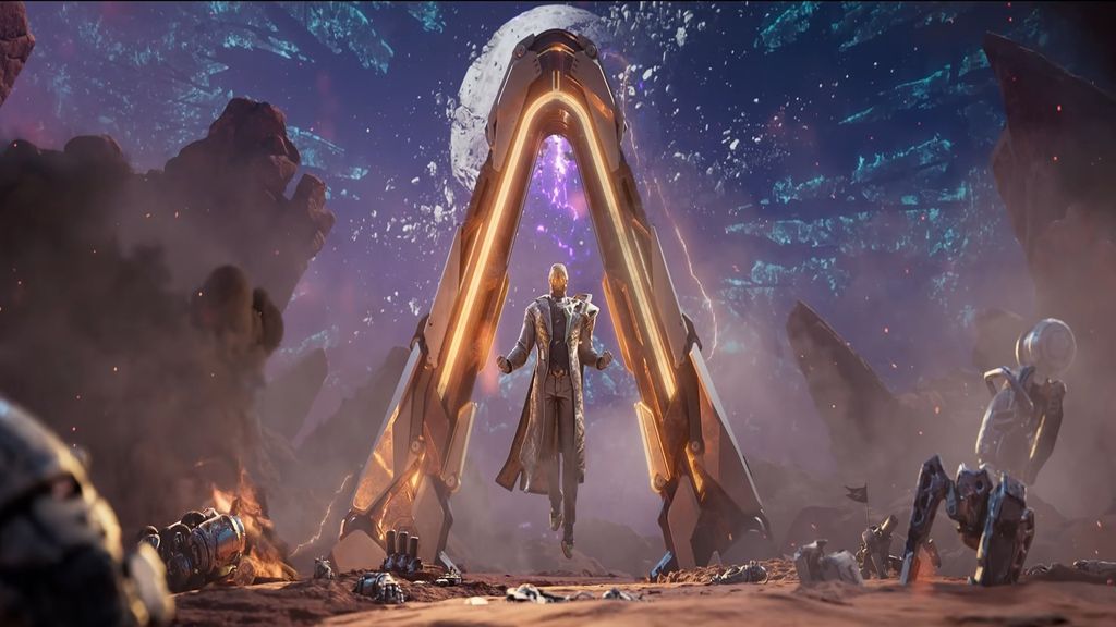 Promotional cinematic screenshot of The Timekeeper in Borderlands 4