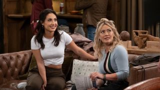 Francia Raisa and Hilary Duff in How I Met Your Father