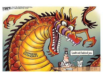 Editorial cartoon China economy
