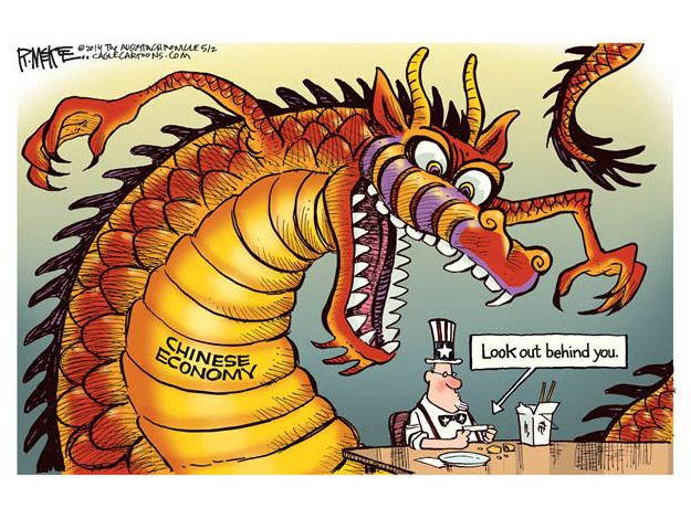 Editorial cartoon China economy