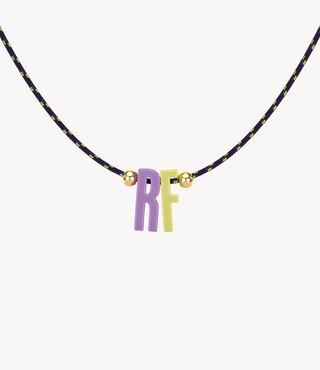 Personalised Initials Cord Necklace With Gold Beads