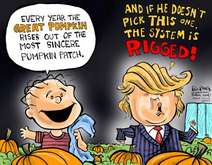 Political cartoon U.S. Donald Trump rigged accusation