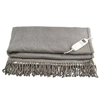 StaySnug Knitted Chevron Heated Throw with Tassels