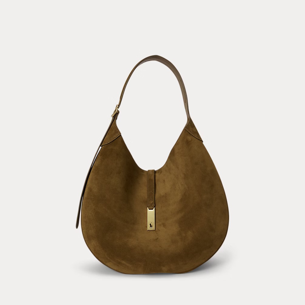 ralph lauren, Polo ID Suede Shoulder Bag