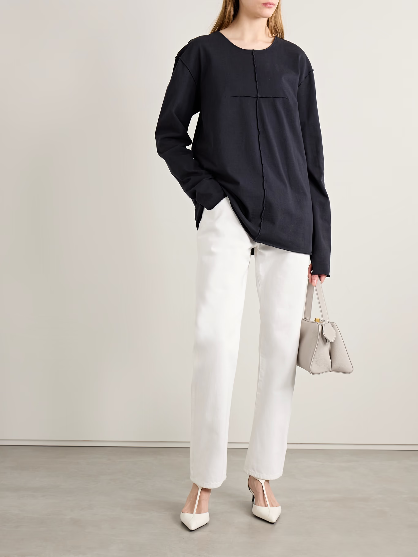 An image of white jeans from Khaite.