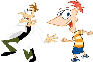 Protagonist Phineas and antagonist Doofenshmirtz share the same geometry
