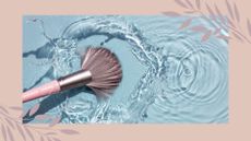 image demonstrating how to wash makeup brushes
