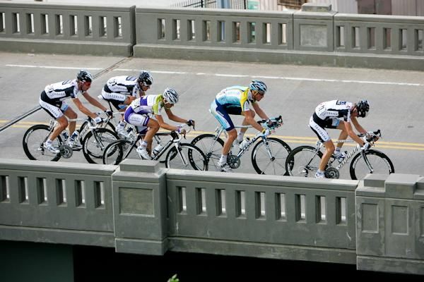 The Saxo Bank team dominates the break.