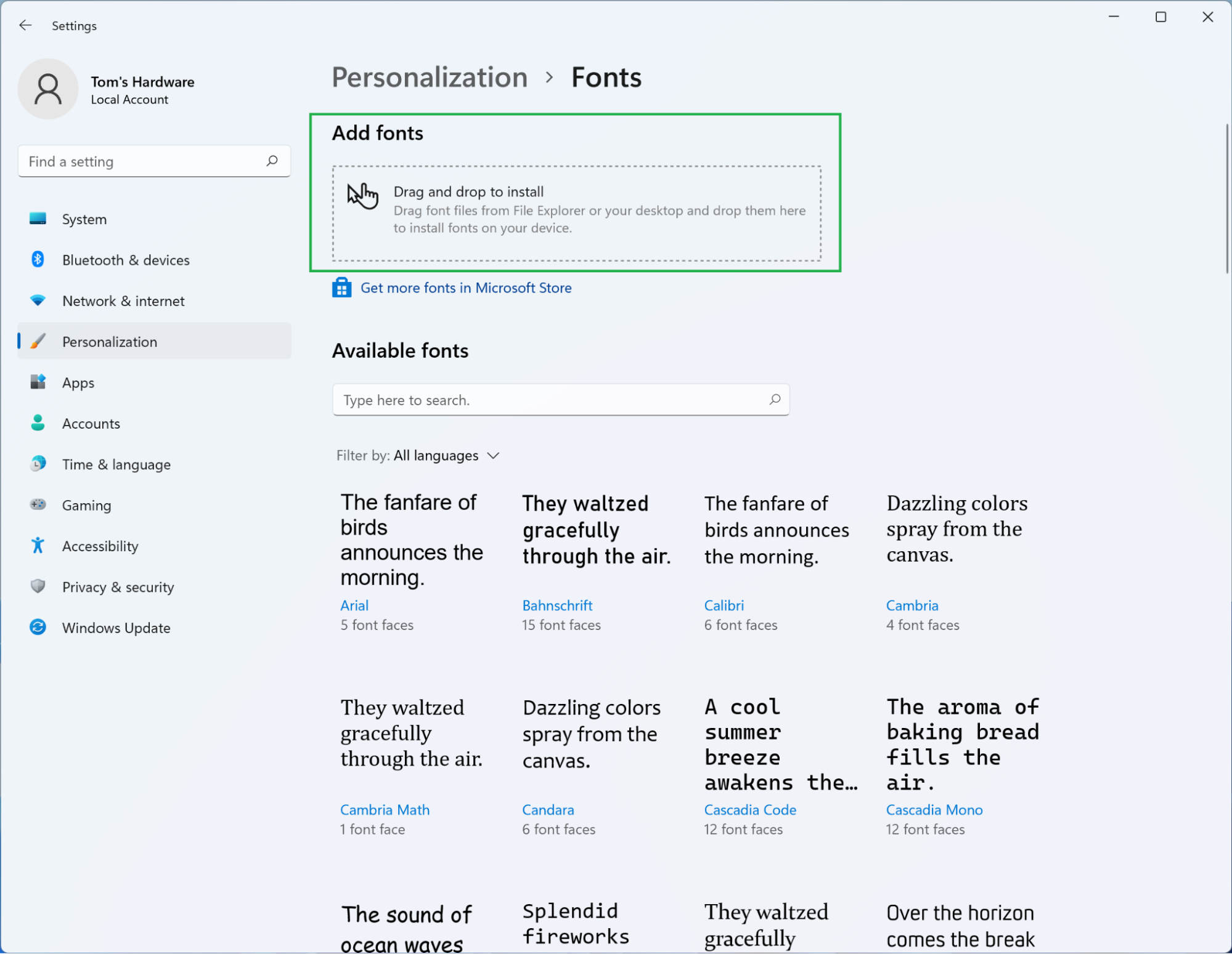 How to Install Fonts on Windows 11