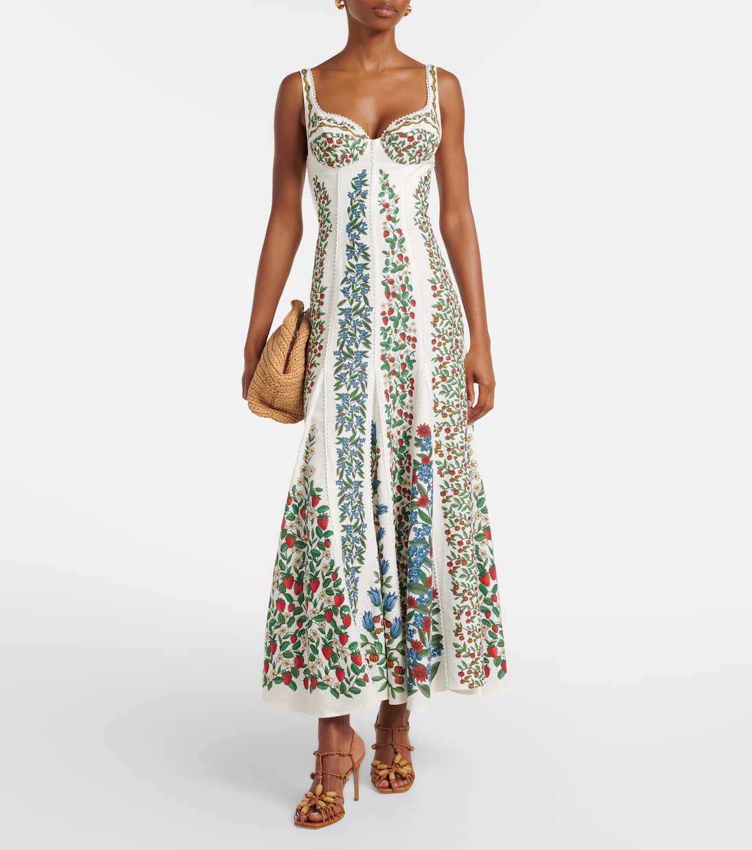 Floral Linen-Blend Maxi Dress