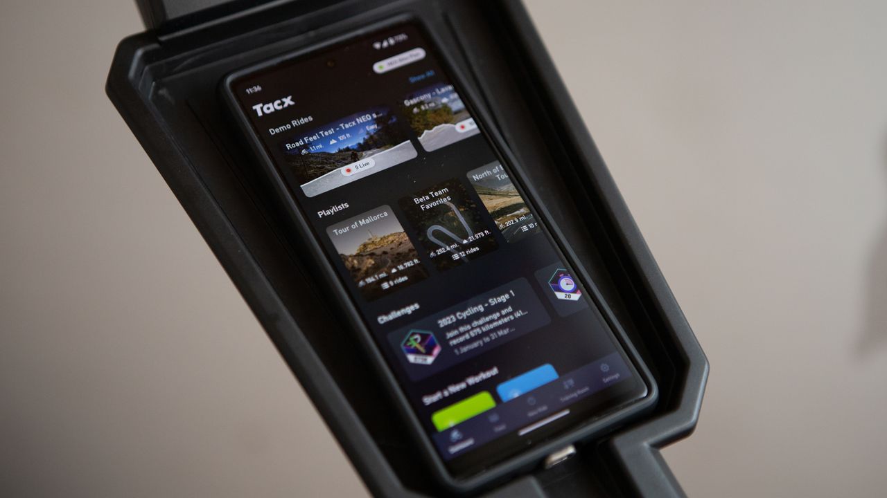 Garmin Tacx Neo Bike Plus main screen of the app