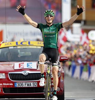 Pierre Rolland wins, Tour de France 2011, stage 19