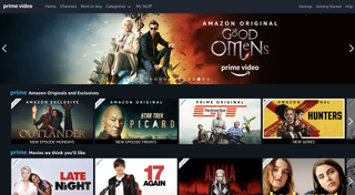 Amazon Prime front page