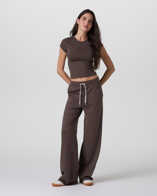 Vuori Halo Essential Wideleg Pant (Java Heather)