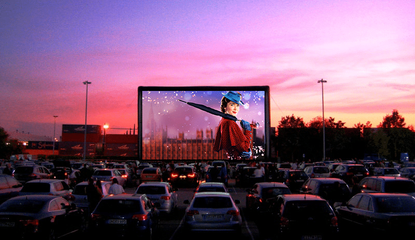 Drive-in events: A drive through cinema in England