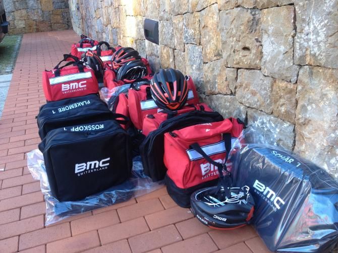 Plenty of Pearl Izumi clothing for the riders means lots of equipment bags to hold it all.