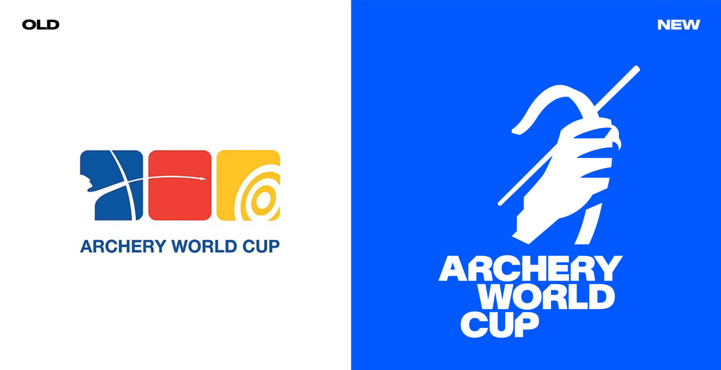 Archery World cup old logo and new logo design