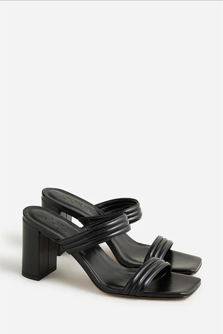Evelyn Double-Strap Heels in Leather