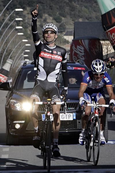 Xavier Tondo (Cervelo Test Team) outsprinted breakaway companion Joaquin Rodriguez (Team Katusha) to win stage three.