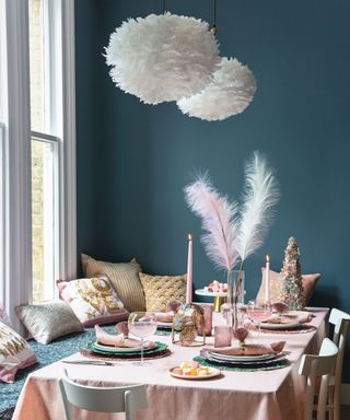 Pastel Christmas table setting