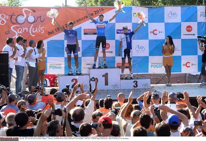The stage 1 podium in Tour de San Luis