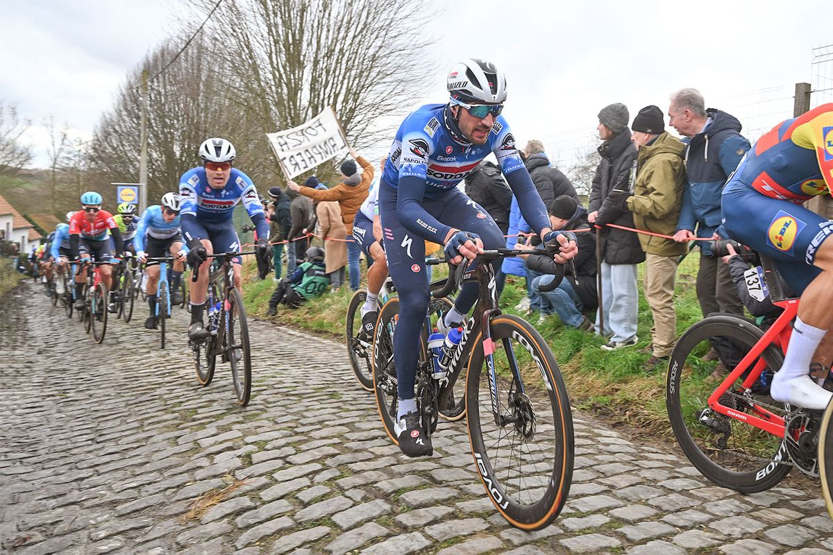 Gianni Moscon&#039;s spell in the lead group at Omloop Het Nieuwsblad was a rare positive for Soudal-QuickStep at Omloop Het Nieuwsblad