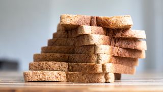 Stack of wholemeal bread